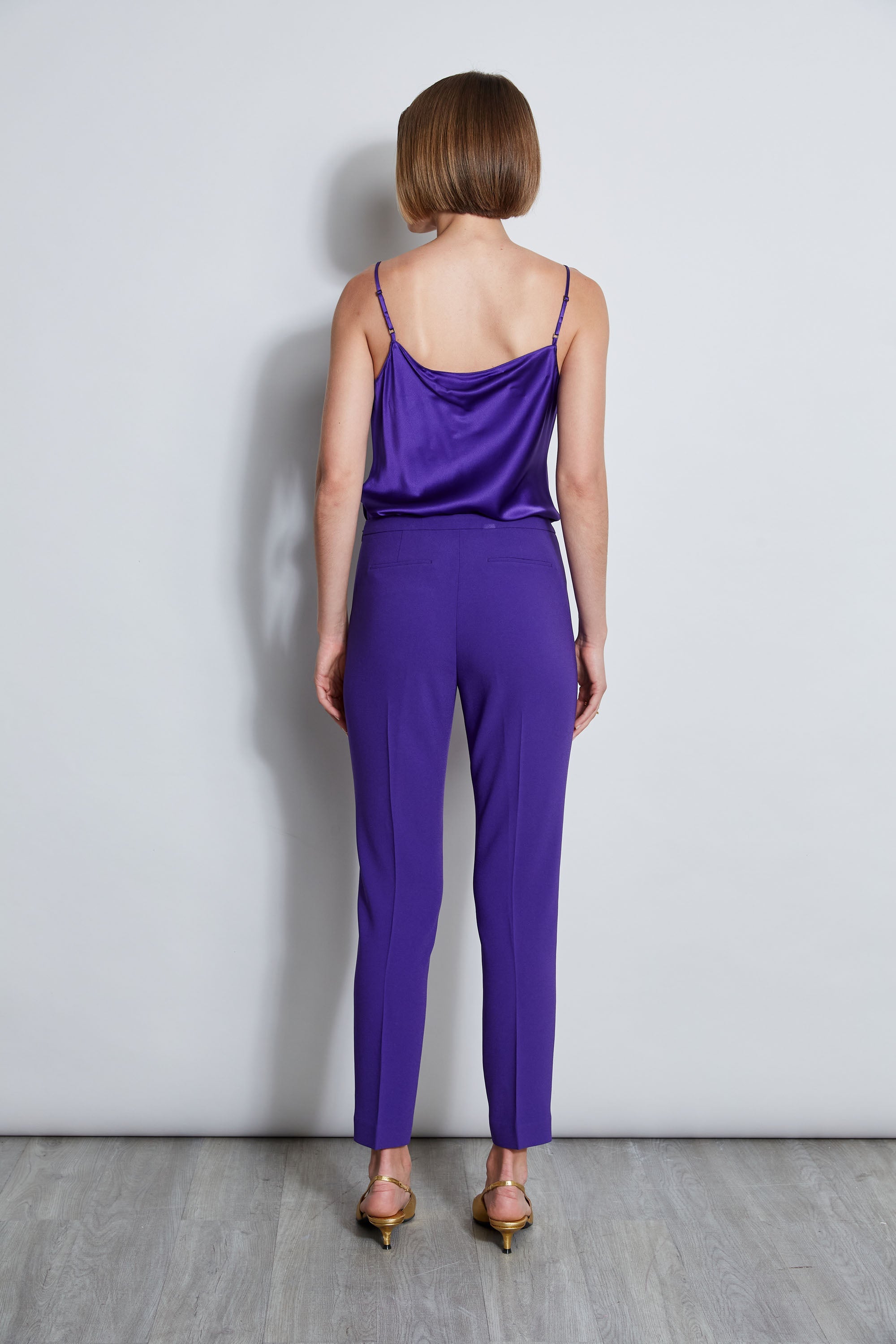 Slim Fit Crepe Pant | Elie Tahari GRAPE