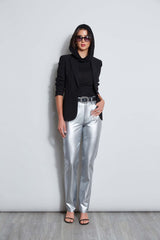 Metallic Stretch Twill Jeans | Elie Tahari ANTIQUE SILVER
