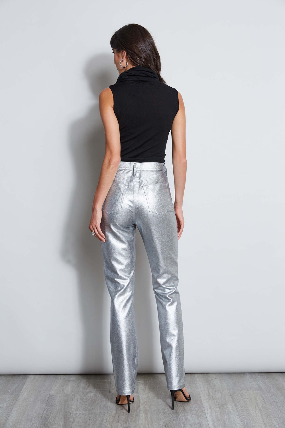Metallic Stretch Twill Jeans | Elie Tahari ANTIQUE SILVER