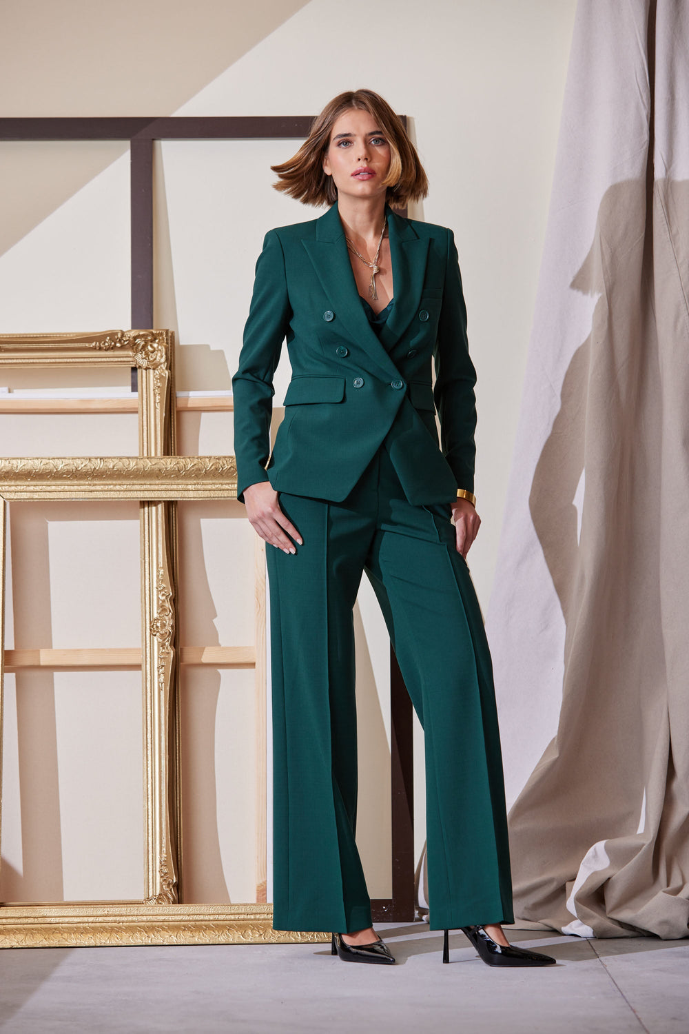 Wide Leg Pant | Elie Tahari FOREST GREEN