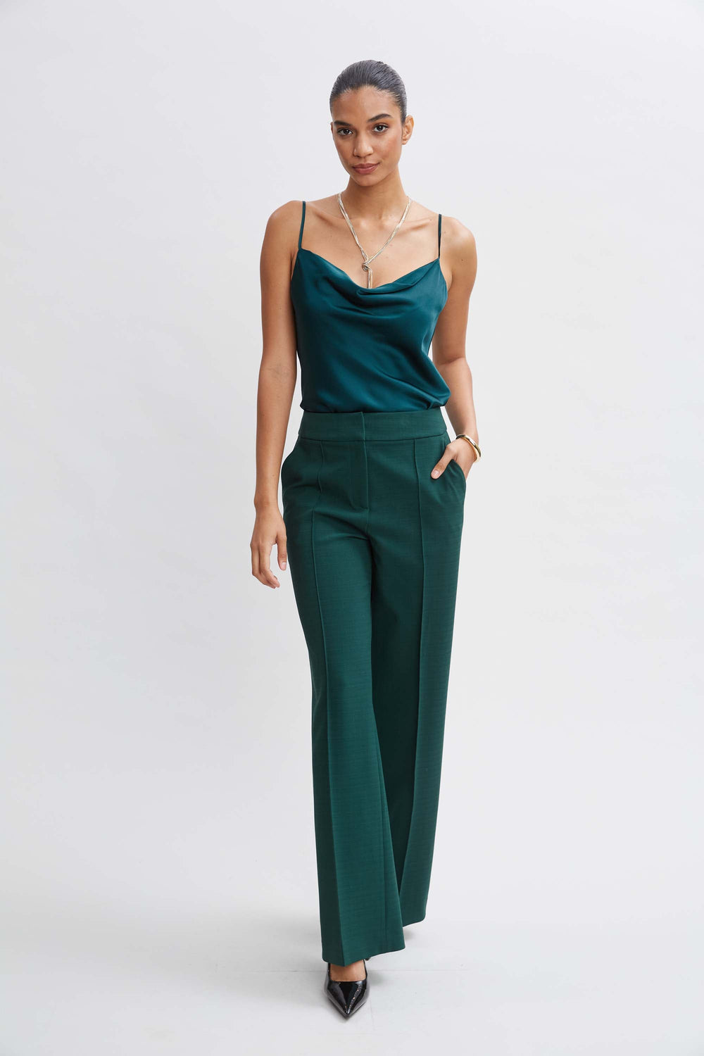 Wide Leg Pant | Elie Tahari FOREST GREEN
