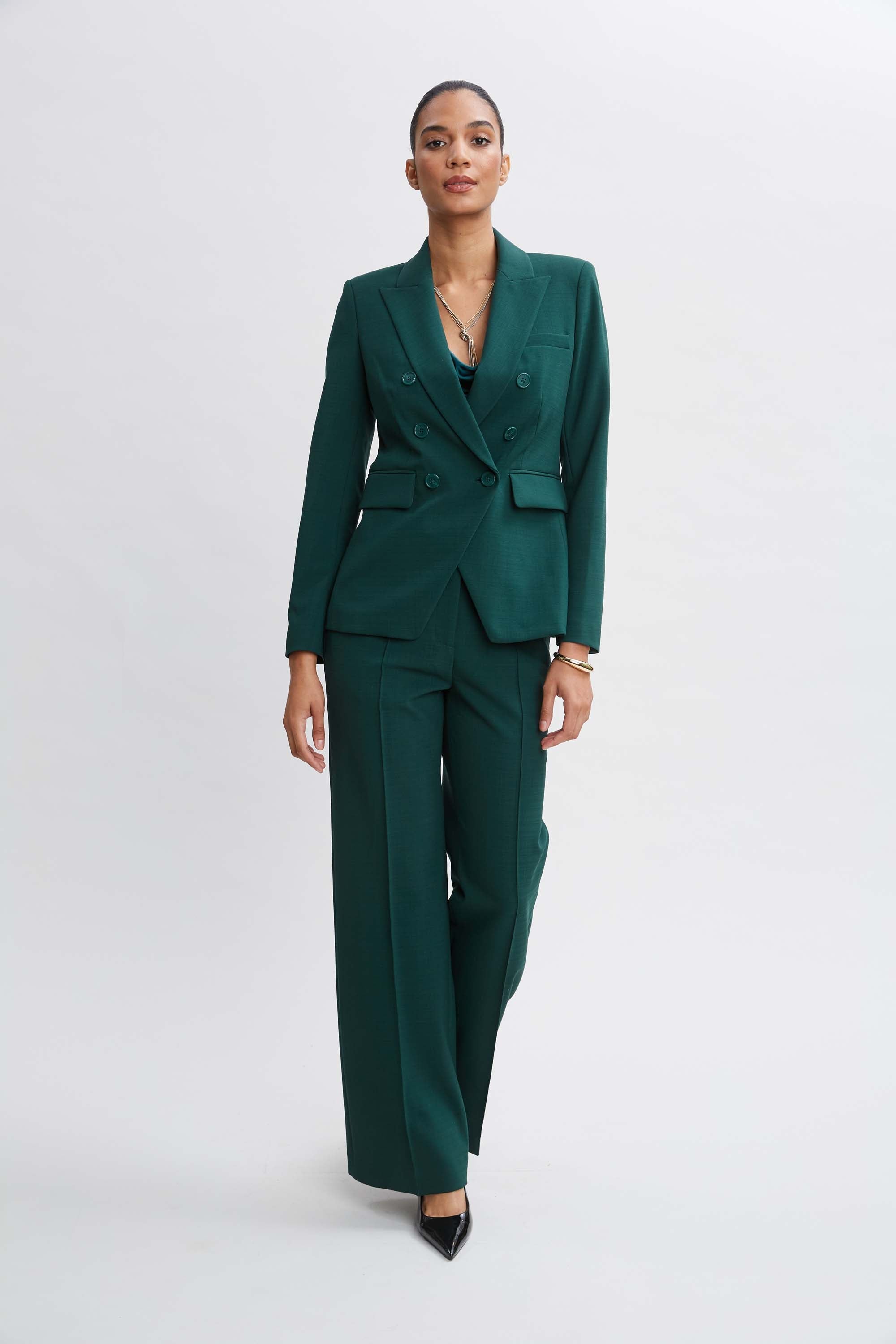 Wide Leg Pant | Elie Tahari FOREST GREEN