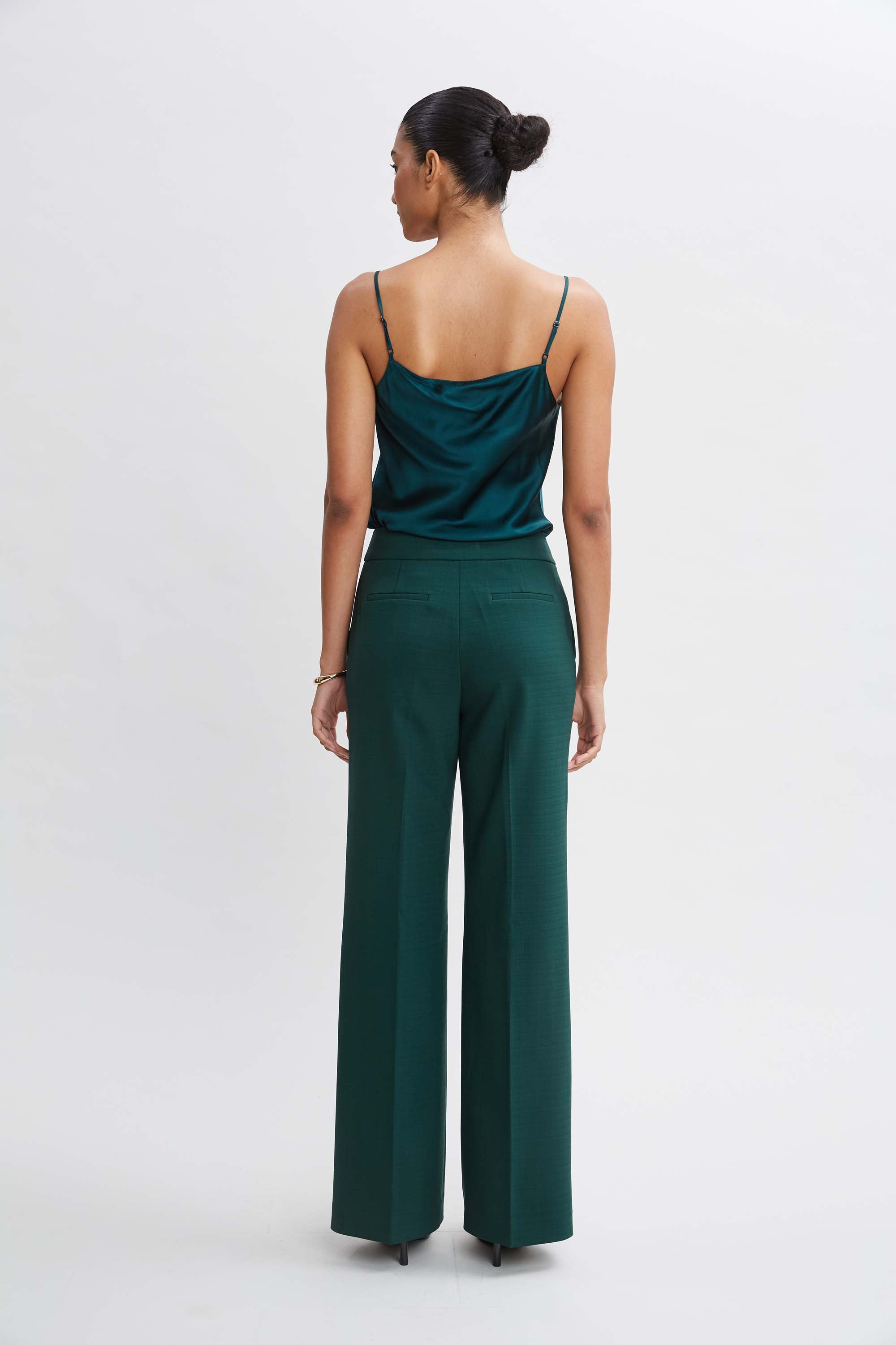 Wide Leg Pant | Elie Tahari FOREST GREEN