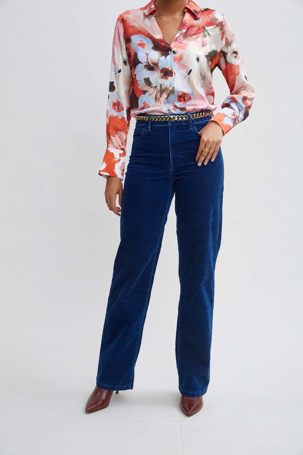 Washed Velvet Pant | Elie Tahari PARIS BLUE
