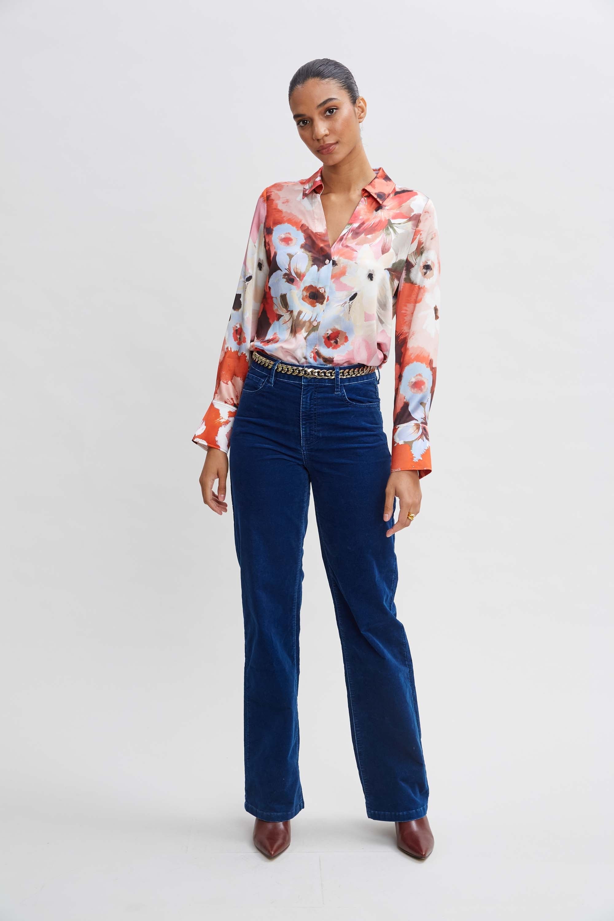 Washed Velvet Pant | Elie Tahari PARIS BLUE